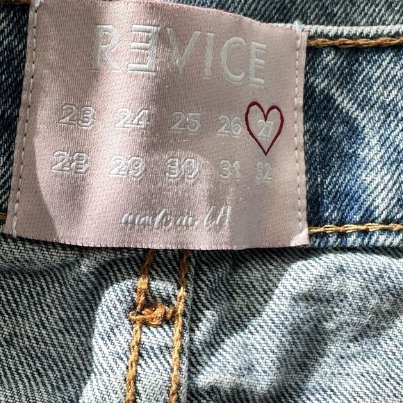 Revice Denim Jeans 90’s Baby Crossover Waist Women's 27 Medium Wash Distressed - Picture 5 of 9